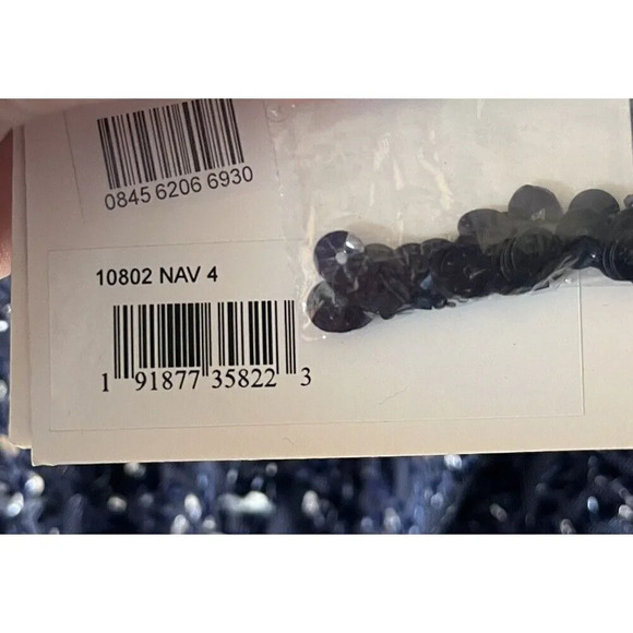 Mac Duggal 10802 Bell Sleeve Sequin Dress Navy Size 4 New With Tags Women’s Gown - Picture 7 of 12